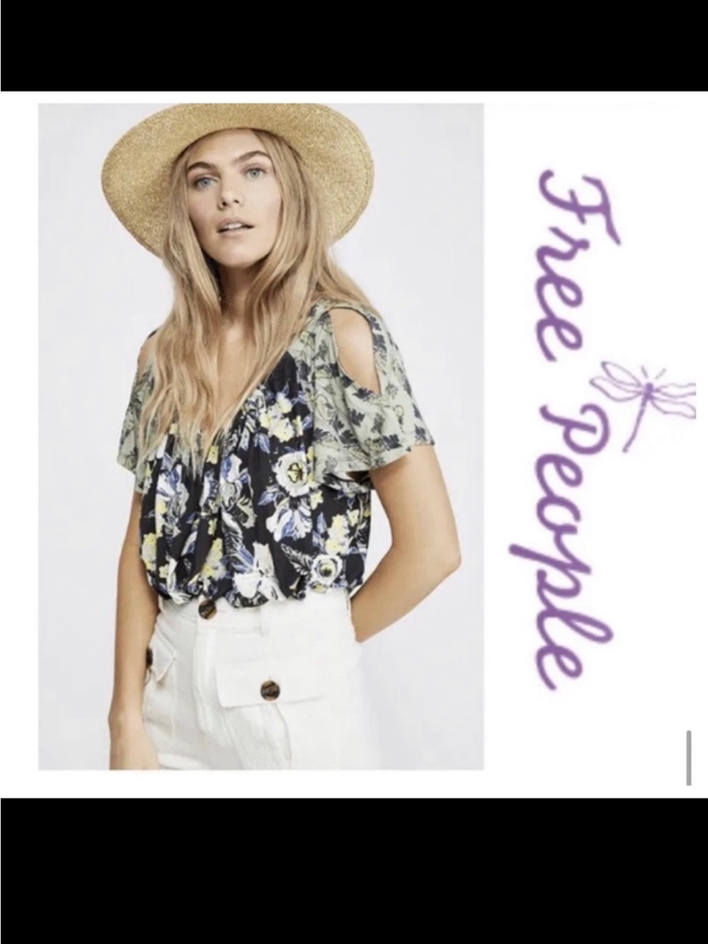 Free People Baja Babe Cold Shoulder Floral Top Sz XS 
P2P 21” runs larger NWT!